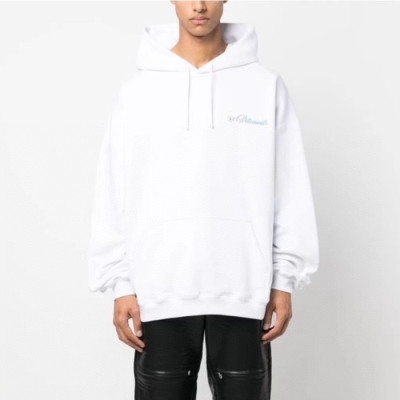 베트멍 남성 화이트 후드티 - Vetements Mens White Hoodie - ve377x