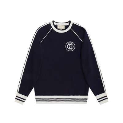 구찌 남성 네이비 크루넥 스웨터 - Gucci Mens Navy Sweaters - gu1131x