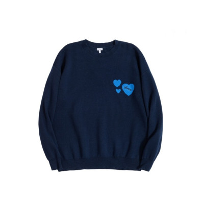 로에베 남성 네이비 크루넥 스웨터 - Loewe Mens Navy Sweaters - loe815x