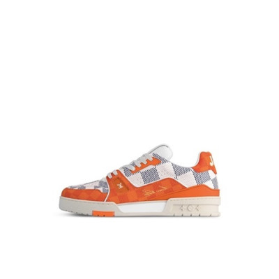 루이비통 남성 오렌지 스니커즈 - Louis vuitton Mens Orange Sneakers - lv2040x