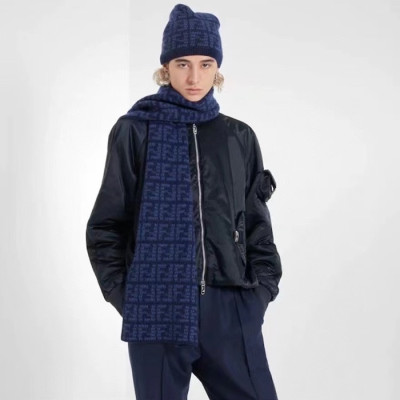 펜디 남성 블루 머플러 - Fendi Mens Blue Muffler - fe550x