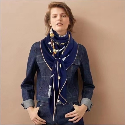 에르메스 여성 네이비 스카프 - Hermes Womens Navy Scarf - he527x