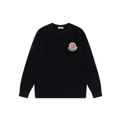 몽클레어 남성 블랙 크루넥 니트 - Moncler Mens Black Knits - mo246x