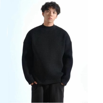 발렌시아가 남성 블랙 크루넥 니트 - Balenciaga Mens Black Knits - ba867x