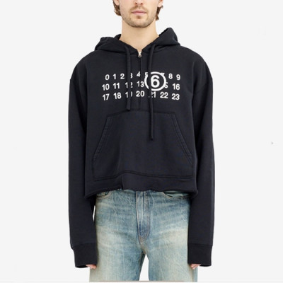 메종 마르지엘라 남성 블랙 후드티 - Maison margiela Mens Black Hoodie - mai242x