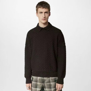 루이비통 남성 블랙 폴로 니트 - Louis vuitton Mens Black Knits- lv2083.x