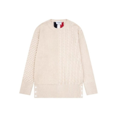 톰브라운 남성 아이보리 니트 - Thom Browne Mens Ivory Knits - th138x