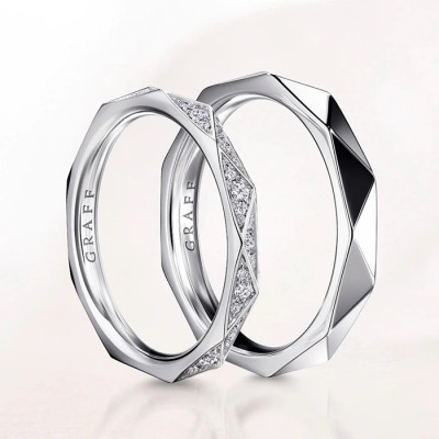 그라프 남/녀 화이트 골드 반지 - Graff Unisex White-gold Ring - acc887x