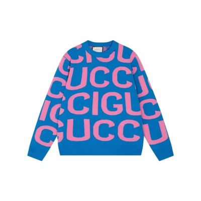 구찌 남성 블루 크루넥 니트 - Gucci Mens Blue Knits- gu1172x