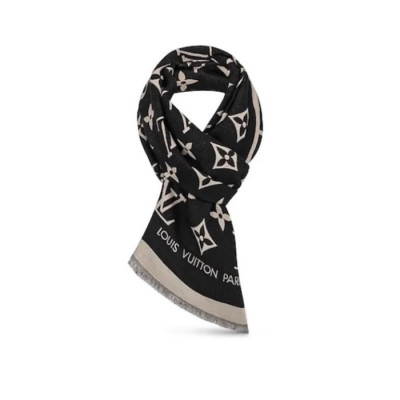 루이비통 여성 블랙 머플러 - Louis vuitton Womens Black Muffler - acc1139x