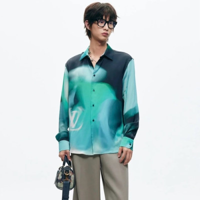 루이비통 남성 블루 셔츠 - Louis vuitton Mens Blue Shirts - cl75x