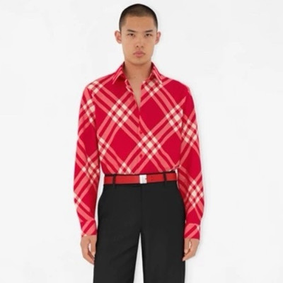 버버리 남성 레드 셔츠 - Burberry Mens Red Shirts - buc31x