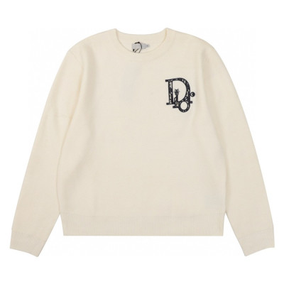 디올 남성 아이보리 크루넥 니트 - Dior Mens Ivory Knitwear - dic39x