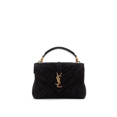 입생로랑 여성 블랙 퀄티드 백 - Saint Laurent Womens Black College - ysb135x