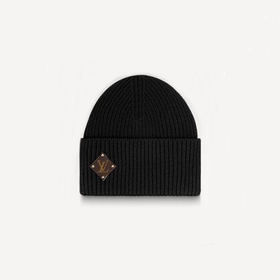 루이비통 남/녀 블랙 비니  - Louis vuitton Unisex Black Beanie - acc1507x