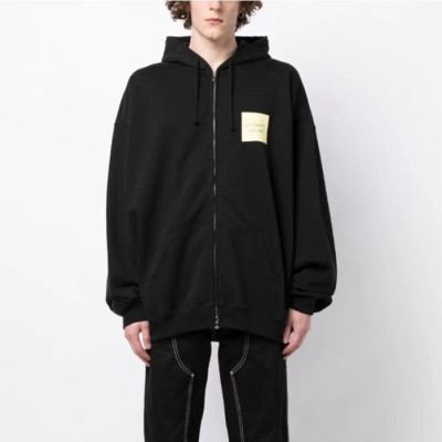 베트멍 남성 블랙 집업 후드티 - Vetements Mens Black Hoodie - vec59x