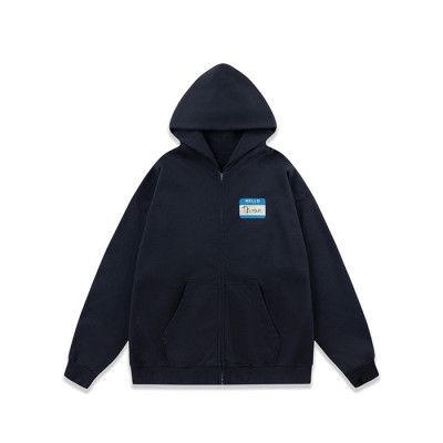 베트멍 남성 네이비 집업 후드티 - Vetements Mens Navy Hoodie - vec62x