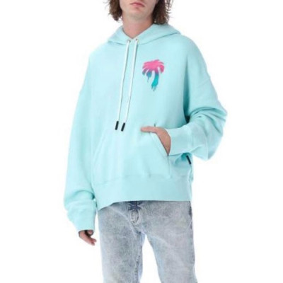 팜 엔젤스 남성 블루 후드티 - Palm Angels Mens Blue Hoodie - pac132x