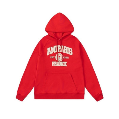 아미 남성 캐쥬얼 레드 후드티 - Ami Mens Red Hoodie - amc140x