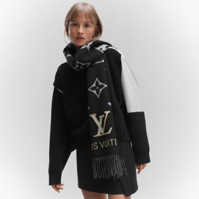 루이비통 여성 블랙 머플러 - Louis vuitton Womens Black Muffler - acc1613x