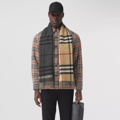 버버리 남/녀 투톤 머플러 - Burberry Unisex Two-tone Muffler - acc1616x