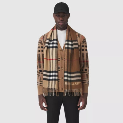 버버리 남/녀 투톤 머플러 - Burberry Unisex Two-tone Muffler - acc1617x