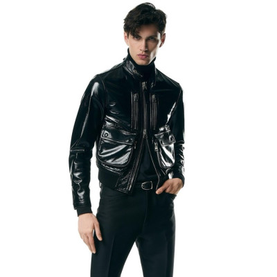 톰포드 남성 블랙 가죽 자켓 - Tom Ford Mens Black Jackets - toc149x