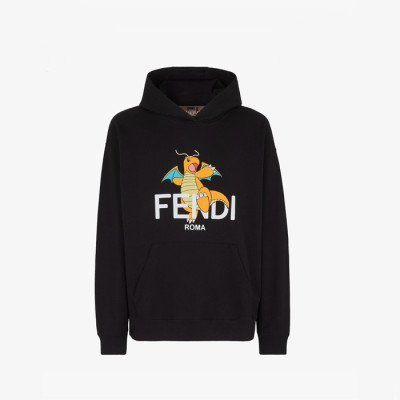 펜디 남성 블랙 후드티 - Fendi Mens Black Hoodie - fec177x