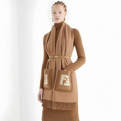 펜디 여성 카멜 머플러 - Fendi Womens Camel Muffler - acc1700x