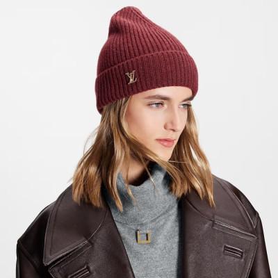 루이비통 남/녀 버건디 비니 - Louis vuitton Unisex Burgundy Beanie - acc1709x