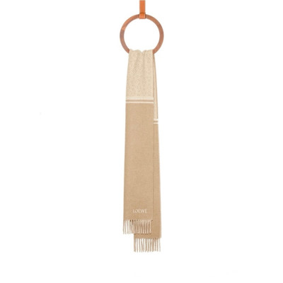 로에베 남/녀 카멜 머플러 - Loewe Unisex Camel Muffler -acc1739x