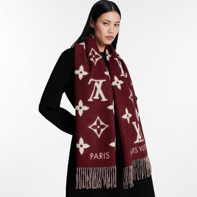 루이비통 여성 버건디 머플러 - Louis vuitton Womens Burgundy Muffler - acc1746x