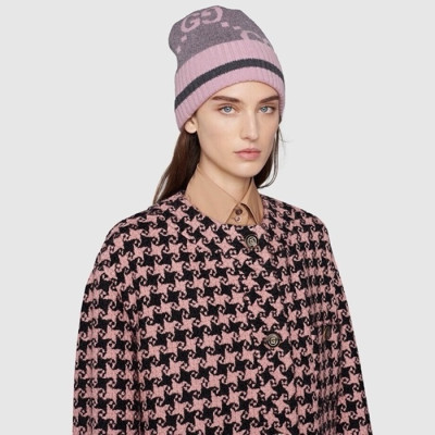 구찌 여성 핑크 비니 - Gucci Womens Pink Beanie - acc1764x