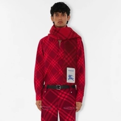 버버리 남/녀 레드 머플러 - Burberry Unisex Red Muffler - acc1813x