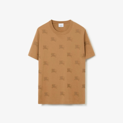 버버리 남/녀 카멜 크루넥 반팔티 - Burberry Unisex Camel Tshirts - buc265x