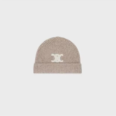 셀리느 남/녀 카멜 비니 - Celine Unisex Beige Beanie - acc1864x