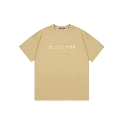 발망 남성 크루넥 카멜 반팔티 - Balmain Mens Camel Tshirts - bmc04x