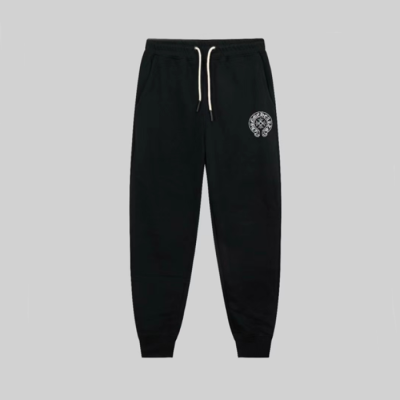 크롬하츠 남성 블랙 트레이닝 팬츠 - Chrom Hearts Mens Black Training Pants - chc125x