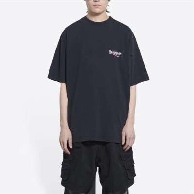 발렌시아가 남성 블랙 반팔티 - Balenciaga Mens Black Tshirts - bac201x