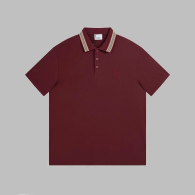 버버리 남성 버건디 폴로 반팔티 - Burberry Mens Burgundy Tshirts - buc294x