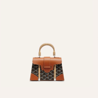 고야드 여성 블랙 탄 스트럭쳐 사이공 백 미니 - Goyard Womens Mini Structure Saigon Bag - gob1213x