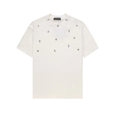 크롬하츠 남성 화이트 반팔티 - Chrom Hearts Mens White Tshirts - chc126x