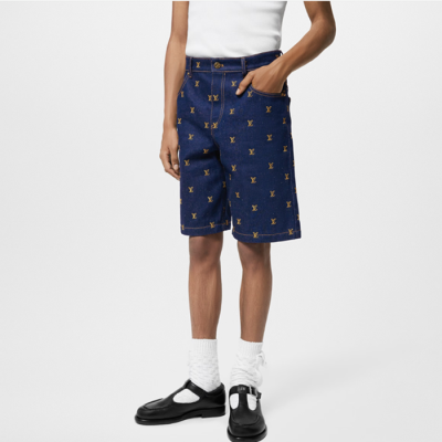 루이비통 남성 블루 반바지 - Louis vuitton Mens Blue Half-pants - lvc342x