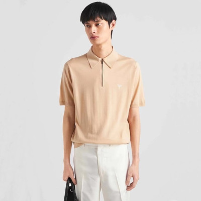 프라다 남성 베이지 반팔티 - Prada Mens Beige Polo Tshirts - prc350x