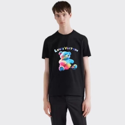 루이비통 남/녀 블랙 티셔츠 - Louis vuitton Unisex Black Tshirts - lvc349x