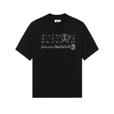 메 종마르지엘라 남/녀 블랙 티셔츠 - Maison Margiela Unisex Tshirts - mac323x