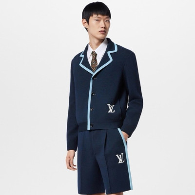 루이비통 남성 블루 가디건 - Louis vuitton Mens Blue Cardigan - lvc352x