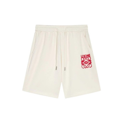 로에베 남성 캐쥬얼 화이트 반바지 - Loewe Mens White Half-pants - loc332x