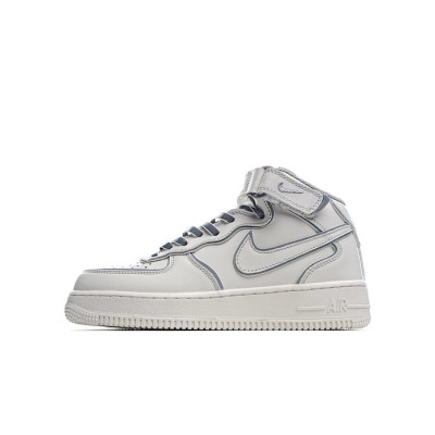 나이키 남/녀 그레이 하이탑 스니커즈 - Nike Air Force 1 Unisex Sneakers - nis448x