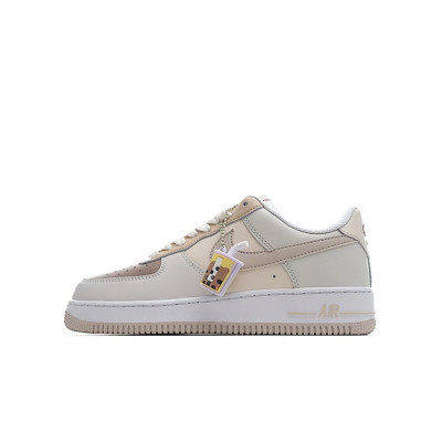 나이키 남/녀 베이지 스니커즈 - Nike Air Force 1 Unisex Sneakers - nis455x